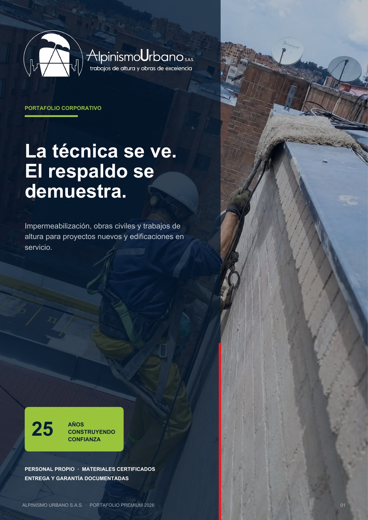 Portada del portafolio corporativo de Alpinismo Urbano S.A.S.